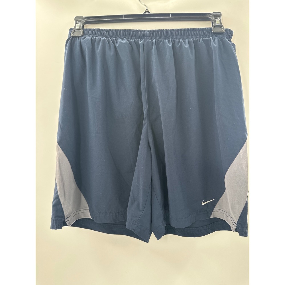 Nike Dri-FIT Mens Navy Blue Grey Athletic Running Training Shorts Large L